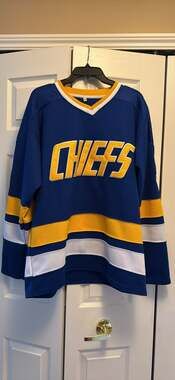 Slap Shot Hanson Brothers 16 Jack Hockey Jersey Charlestown Chiefs Blue & Gold
